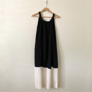 Madewell Silk Midi Dress Black White XS